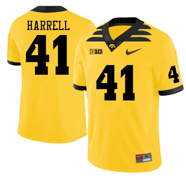 Men #41 Jaden Harrell Iowa Hawkeyes College Football Jerseys Sale-Gold